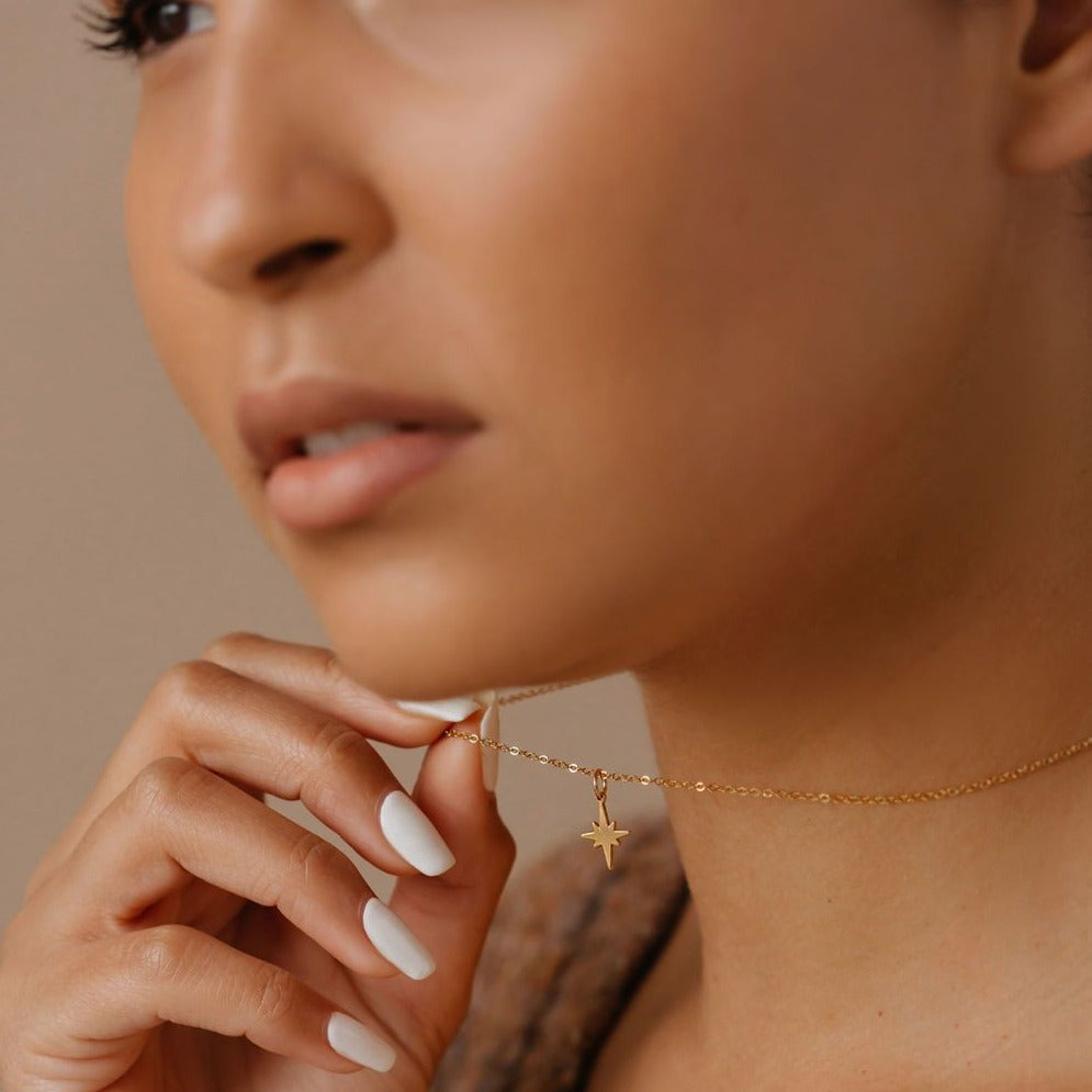 North Star Necklace in gold