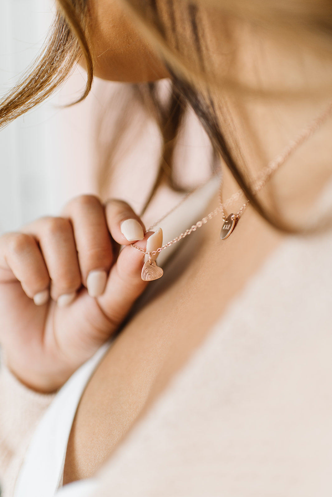 fingerprint heart pendant necklace made in Canada