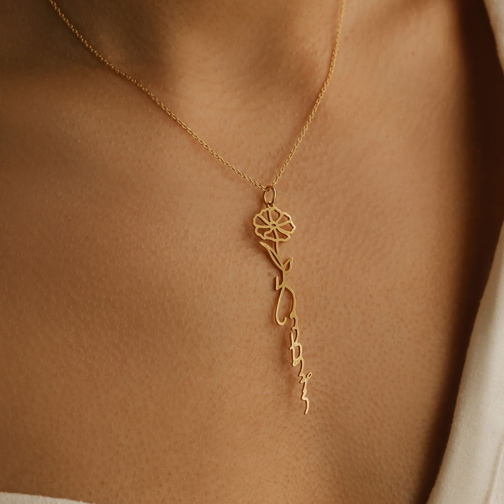 floral gold necklace which is a perfect graduation gift