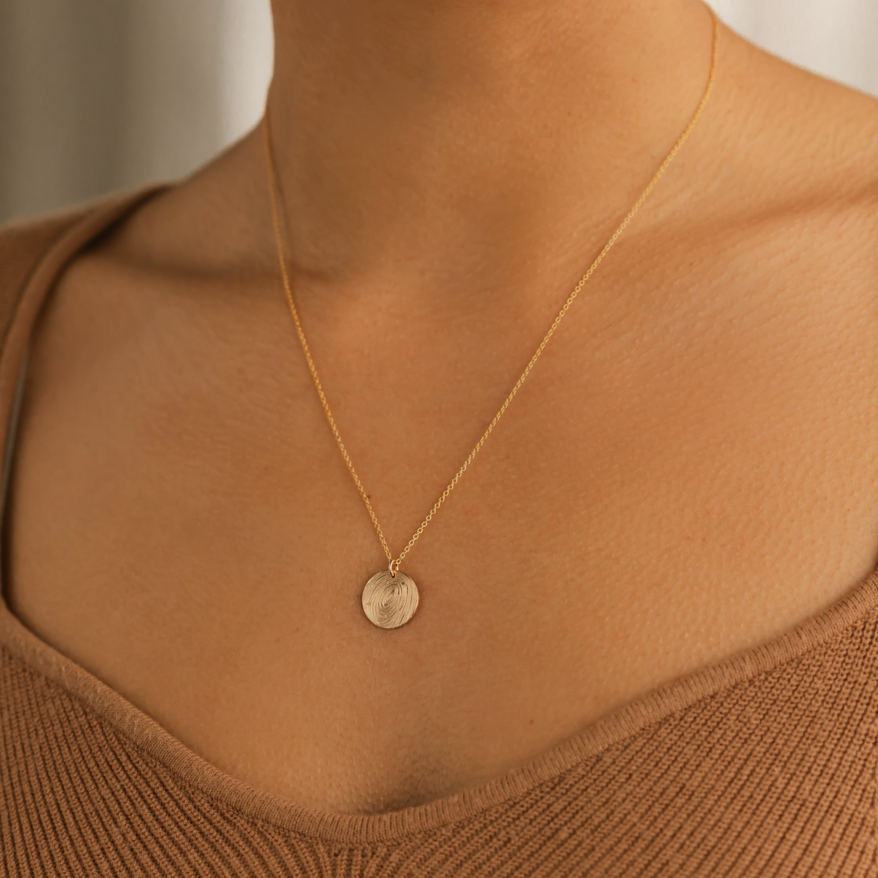 Gold fingerprint necklace made in canada