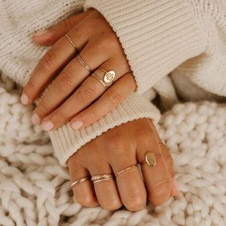 Minimalist Rings Layered and stacked