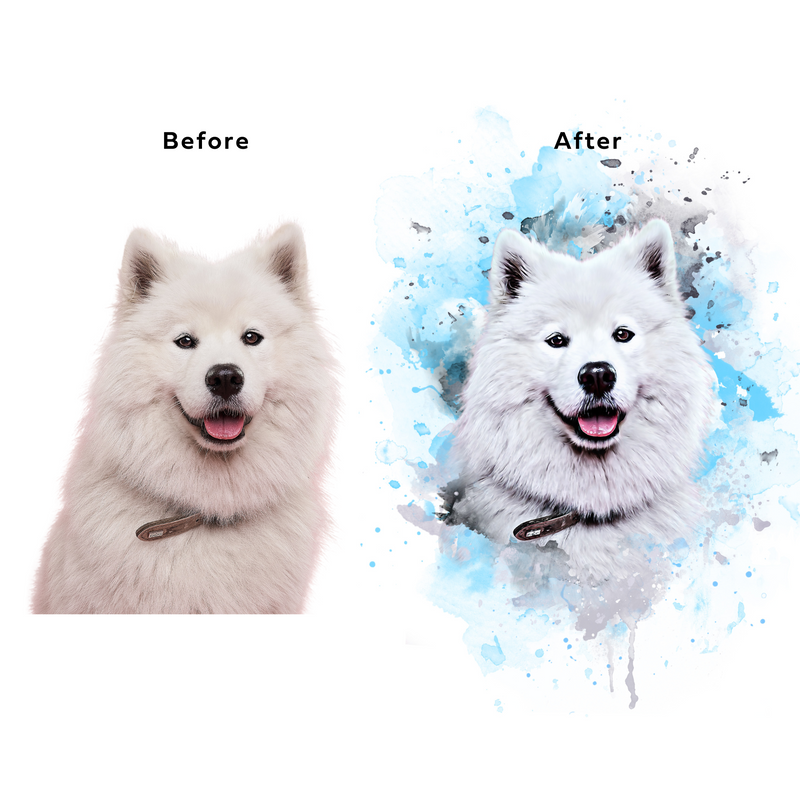 Digital Watercolor Pet Portrait