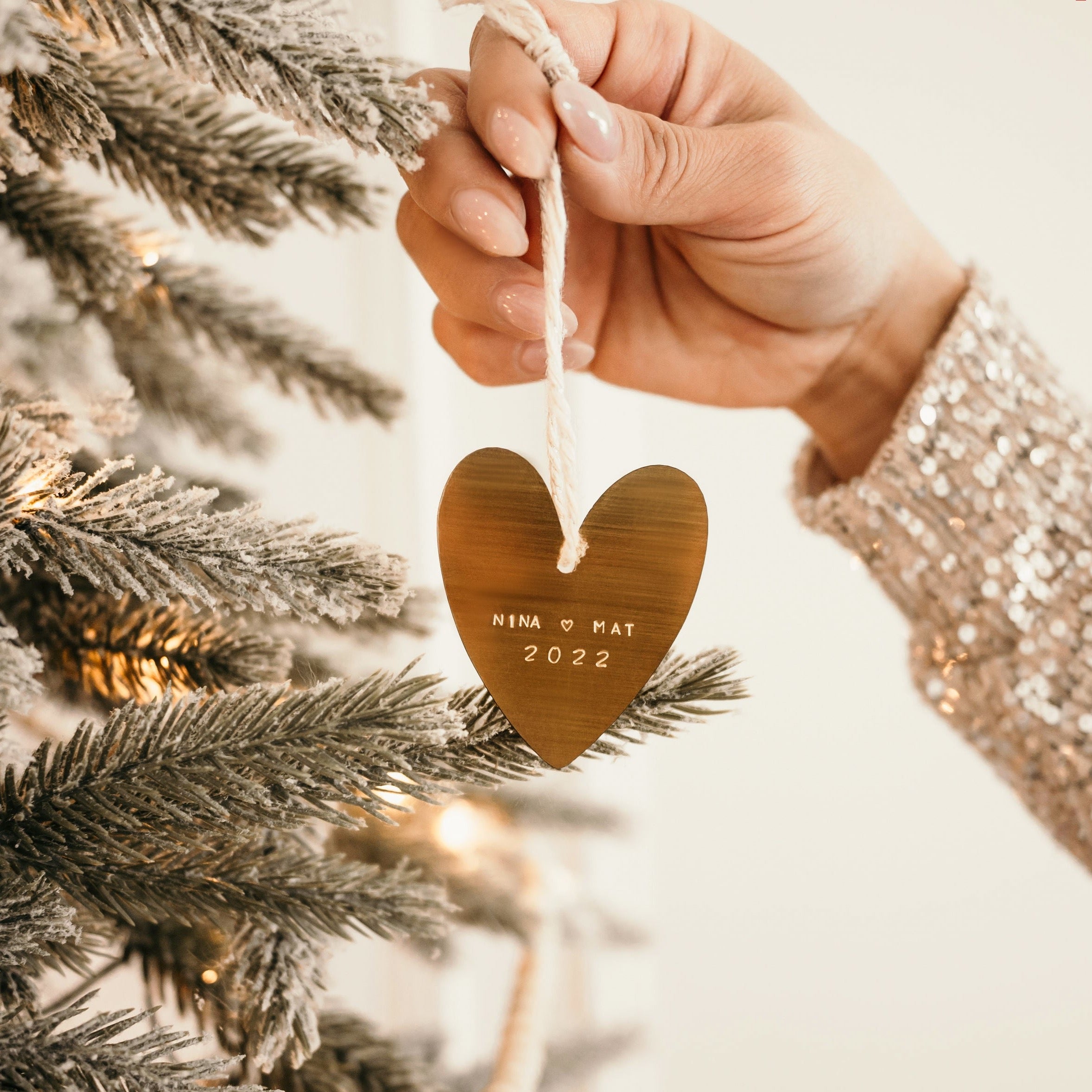 a heart personalized ornament made in Canada