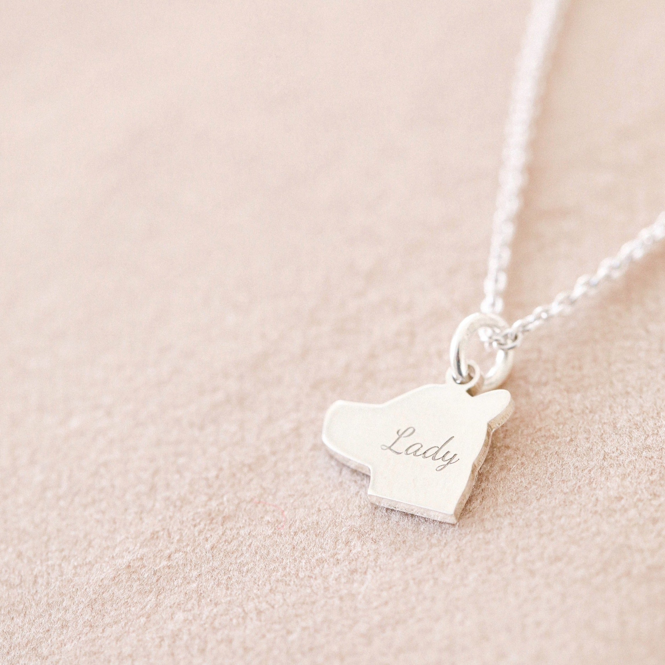Silver Pet Side Silhouette Necklace
