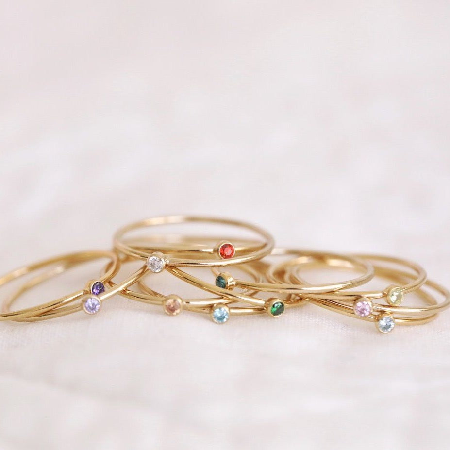 Sterling silver and gold filled birthstone rings made in Canada ethically and sustainably made birthstone rings 