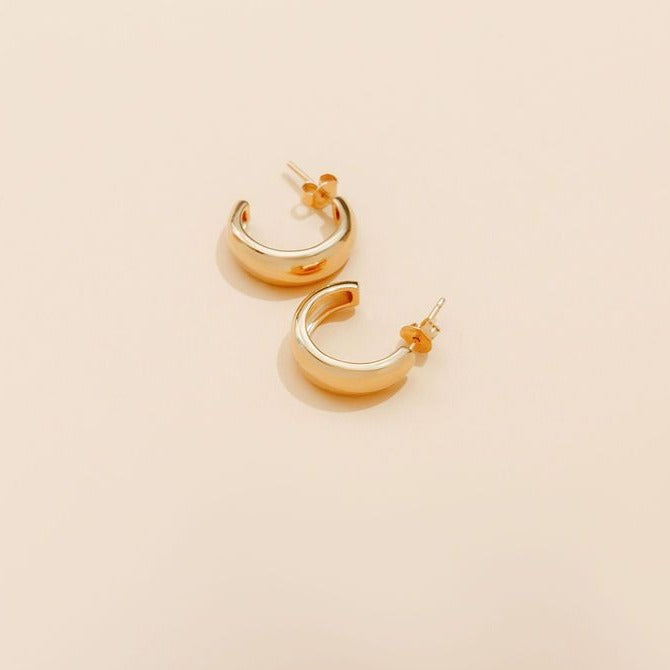 Dome Hoop Earrings - 18K gold vermeil