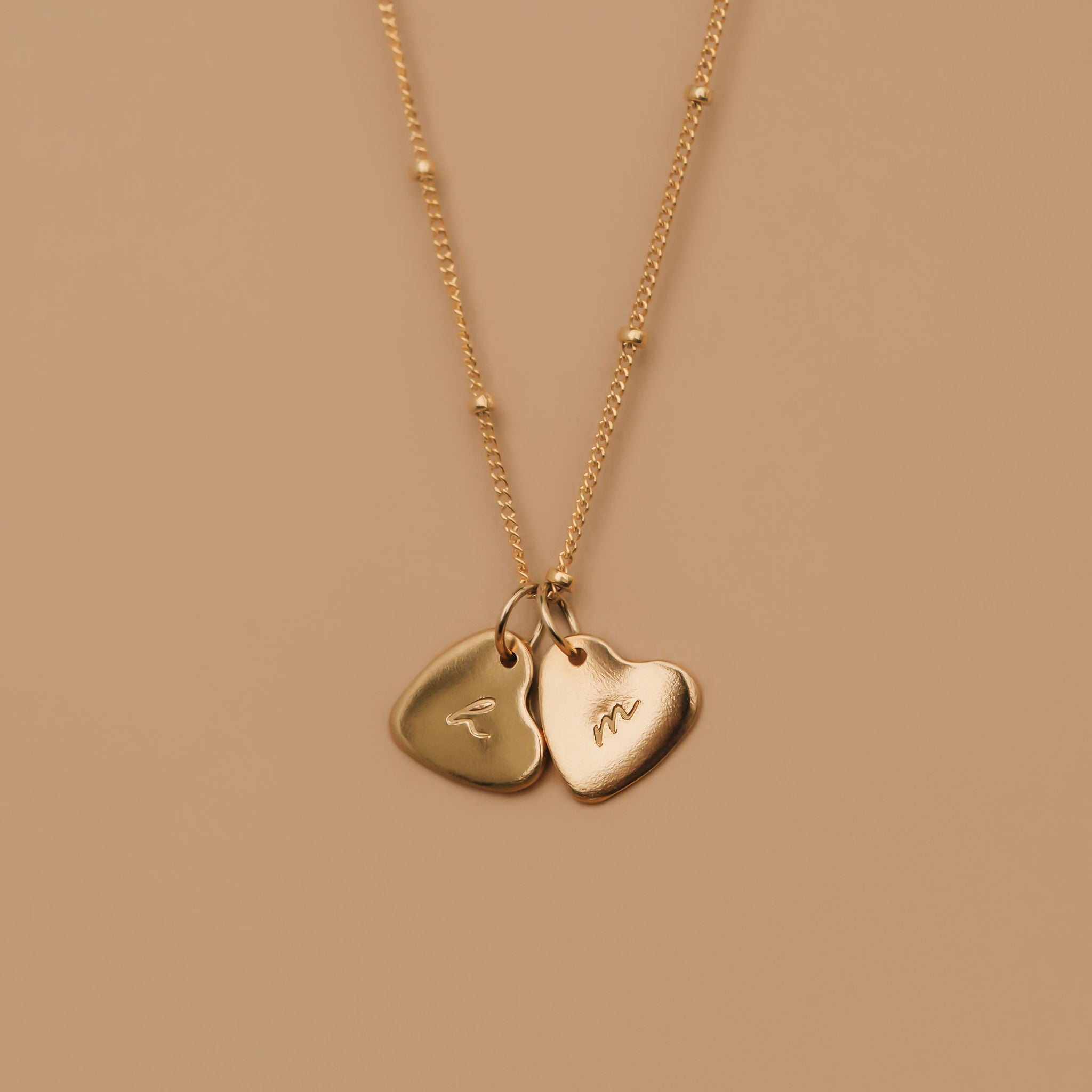 hand stamped heart necklace